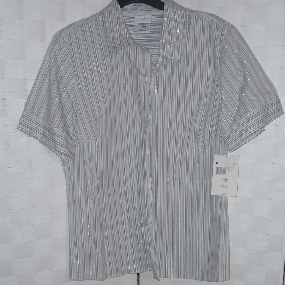 Woman's Gray Striped Shirt